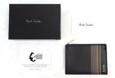 Portafoglio nuovo con scatola Paul Smith nero firmato blocco di carte e monete (prezzo consigliato £ 190)