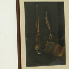 DIPINTO A PASTELLO SU CARTONE - FIRMATO IN BASSO A SINISTRA   "BERGAMASCO 75 "