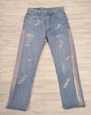 Jeans Levi's 501 Con Brillantini strass Vestono Tg S M Donna Primavera estate 