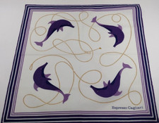 Fazzoletto Delfino Viola Cotone Espresso Cagliari Design Fine