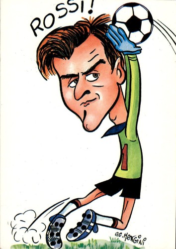 Cartolina caricatura calcio - cartolina,