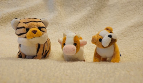 Tigre mucca bulldog pupazzi - tigre,,