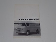ALFA ROMEO F 12 FURGONE ALLEGATO AL LIBRETTO USO E MANUTENZIONE 1969