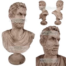 Busto Romano in pietra cemento marmo corroso vecchio roman classic original bust