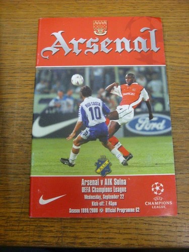 1999 arsenal aik solna - arsenal, v