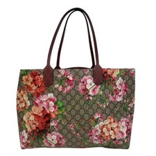 GUCCI A4694G GG Supreme Blooms borsa tote stampa floreale tela pelle multicolore
