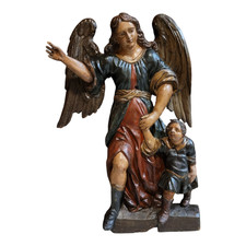 Tobia e l'angelo - Scultura in