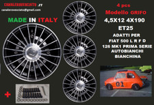 Cerchi lega 12 stilauto GRIFO NERO Fiat 500 D L  F R  epoca OLD 4x190 Vecchia
