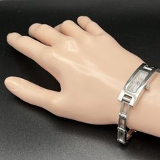 Orologio da polso donna GUCCI H86 argento quarzo nuova batteria lusso elegant...