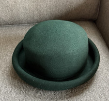 Cappello derby Lord & Taylor lana feltro Bowler verde Italia come nuovo con etichette vintage da collezione