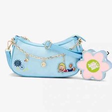 Borsa a tracolla Lizzie McGuire portamonete blu ricamato oro ciondolo catena cerniera