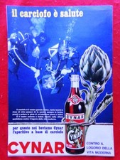 Pubblicità Anni 60-70 Cynar Aperitivo a base di Carciofo