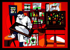 UGO NESPOLO -  SERIGRAFIA  CM. 50 X 70 ATELIER DELL'ARTISTA