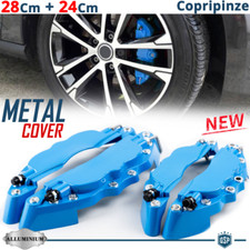 SET Cover COPRI PINZE Freni Blu ANTERIORI 28cm + POSTERIORI 24cm Auto ALLUMINIO