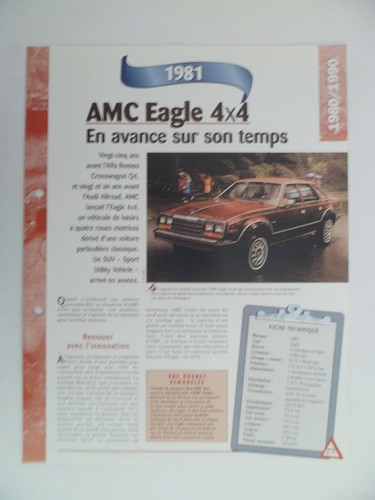 Carte fiche auto amc - fiche, eagle