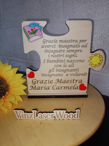 Targa quadro puzzle maestra - targa,