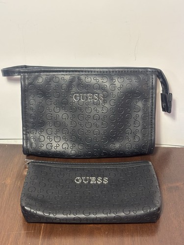 Black guess logo handbag purse - black,
