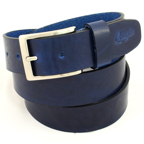Cintura uomo vera pelle blu - cintura,