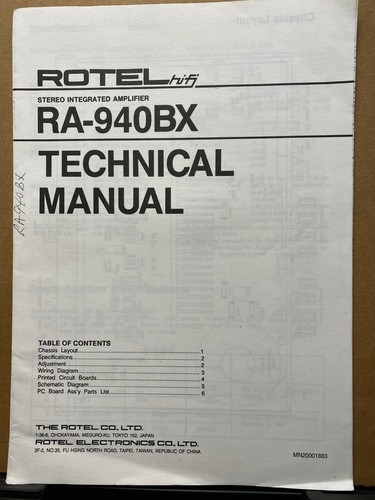 Rotel manuale servizio per - manuale,