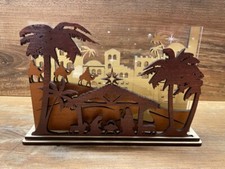 Natività in legno illuminata - paesaggio luminoso - natività led - natale 2024