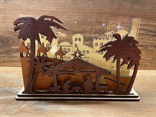 Natività legno illuminata - natività,