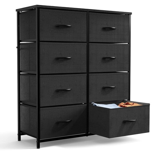 Comò nero cassetti per - nero, 8