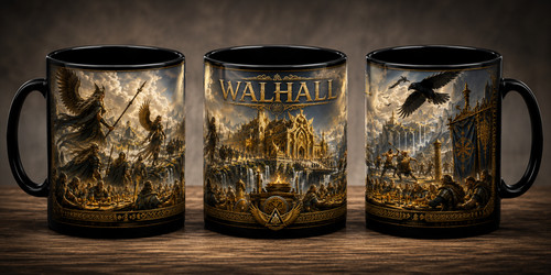 Tazza walhall nera mitologia - nera,