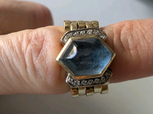 Anello oro con pietra acqua - anello,