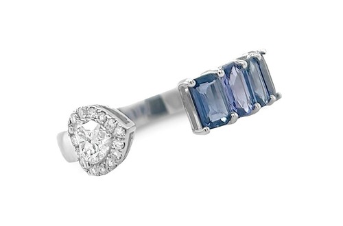 Anello oro zaffiri - oro,