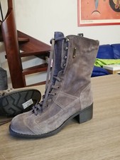 STIVALI ANFIBI SCAMOSCIATI COLOR TORTORA TG.39 DONNA NERO GIARDINI NUOVI BELLI