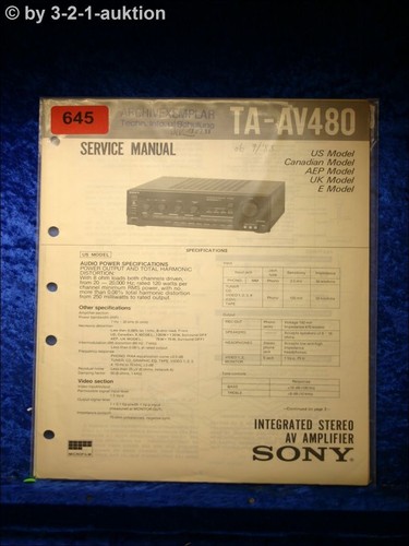 Sony service manual av480 - sony,