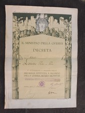DIPLOMA PER MEDAGLIA GRANDE GUERRA 1915 1918  TIMBRO PER PORTARE L'INTERALLEATA
