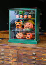 Vetrina antica da banco legno