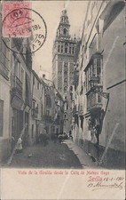ar50 cartolina sevilla vista de la giralda desde la calle de mateos gago spagna