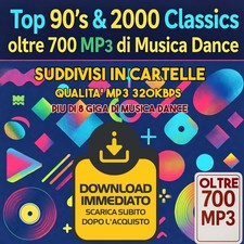 90's 2000 Top Dance + 700 Brani Mp3 HQ EUROHOUSE DOWNLOAD IMMEDIATO