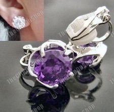 ORECCHINI CLIP ON viola, nero