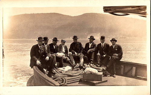 Rppc cartolina uomo barca - cartolina, su