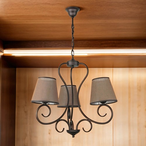 Lampadario con schermo marrone - lampadario,
