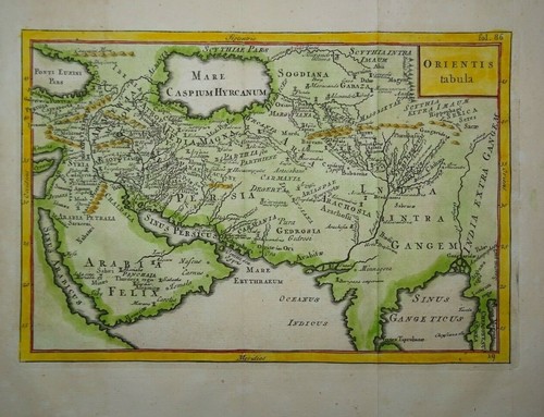 Antica mappa dell asia - antica, di