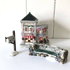 VNG Villaggio di Natale Angoli di Ciottoli Negozio Giocattoli Dept 56 Panca Lemax Mailbox