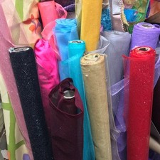 Tessuto rete tulle glitter