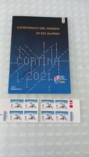 folder poste italiane Cortina D'Ampezzo sci alpino 2021 con kit francobolli.