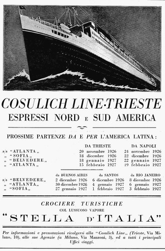 Pubblicita 1926 cosulich - 1926,