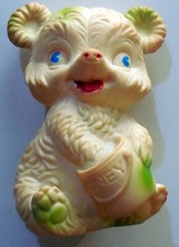 ORSO GIOCATTOLO VINTAGE VINILE GOMMA MIELE ANNI 60 EDWARD MOBLEY