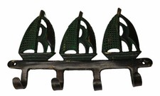 Appendiabiti da parete in ottone finitura antica a forma di barca decorazione asciugamano panno gancio chiave