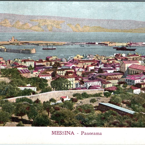 C1910s messina italia - messina, panorama