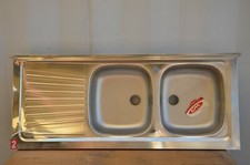 Lavello in acciaio 2 vasche e gocciolatoio sinistro 