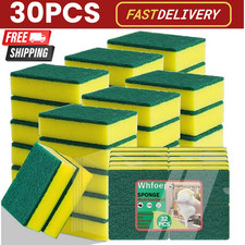 30 Pezzi Spugne Scrub Doppio Lato Resistenti Tampone Pulizia Lavastoviglie per Cucina