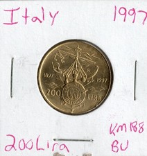Coin Italy 200 Lire 1997 KM186