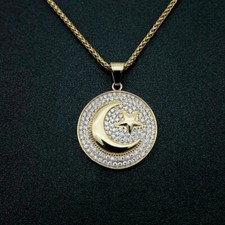 Collana colore oro moneta luna